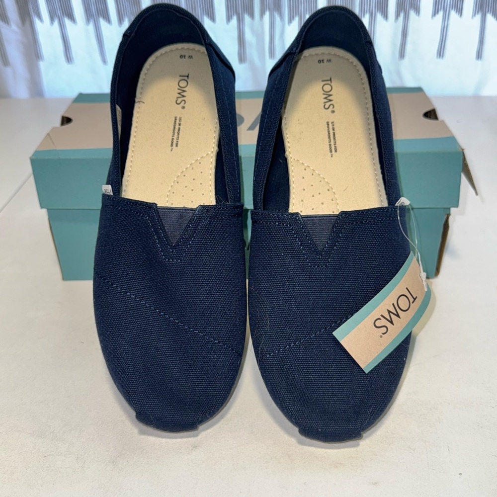 TOMS Navy Slip-On Shoes